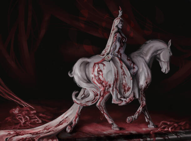 "Lady Orin", 2025, digital, created for "Blood, Bones, and Tyranny: A Dead Three Fanzine" (a DnD/Baldur's Gate 3 fanzine)