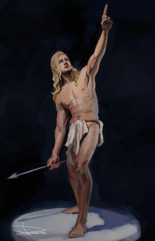 "Zael (figure study)", 2025, digital
