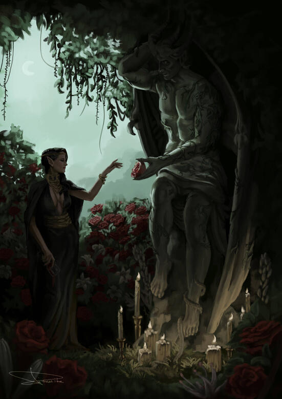 "Death and the Maiden", 2025, digital, created for "Hallozine" (a Baldur's Gate 3 themed fanzine)